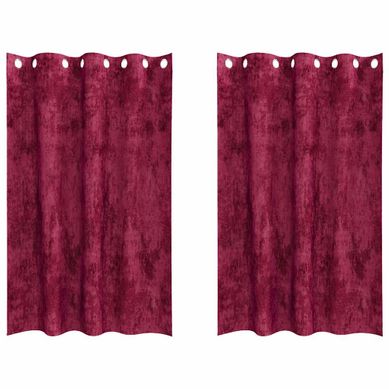 Rideaux En Velours 2 Pièces Bordeaux 175 X 140 Cm Velours