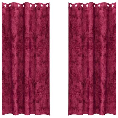 Rideaux En Velours 2 Pièces Rouge Bordeaux 225 X 140 Cm Velours