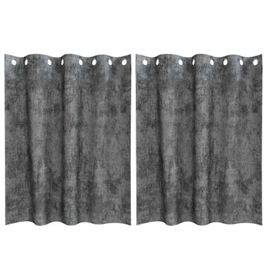 Rideaux En Velours 2 Pièces Gris 140 X 140 Cm Velours