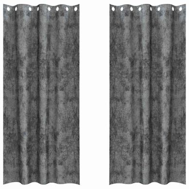 Rideaux En Velours 2 Pièces Gris 260 X 140 Cm Velours