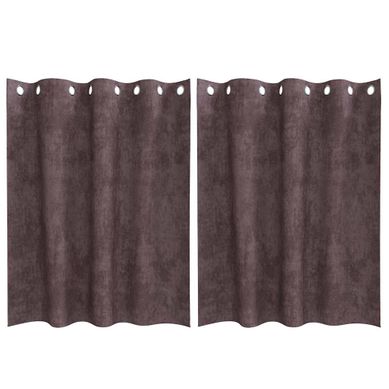 Rideaux En Velours 2 Pièces Marron 140 X 140 Cm Velours