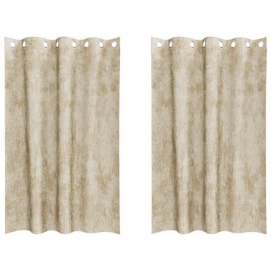 Rideaux En Velours 2 Pièces Crème 175 X 140 Cm Velours