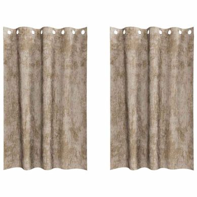 Rideaux En Velours 2 Pièces Champagne 175 X 140 Cm Velours