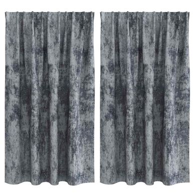 Rideaux En Velours 2 Pièces Gris Argenté 140 X 140 Cm Velours