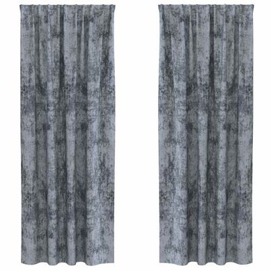 Rideaux En Velours 2 Pièces Gris Argenté 260 X 140 Cm Velours