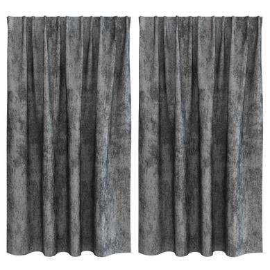 Rideaux En Velours 2 Pièces Gris 140 X 140 Cm Velours