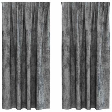 Rideaux En Velours 2 Pièces Gris 175 X 140 Cm Velours
