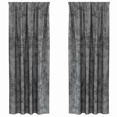 Rideaux En Velours 2 Pièces Gris 225 X 140 Cm Velours