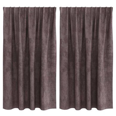 Rideaux En Velours 2 Pièces Marron 140 X 140 Cm Velours