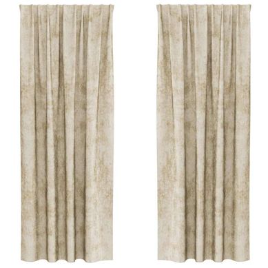 Rideaux En Velours 2 Pièces Crème 260 X 140 Cm Velours