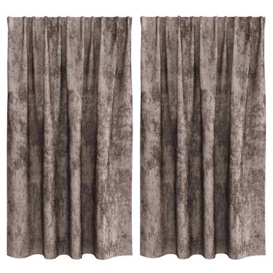 Rideaux En Velours 2 Pièces Cappuccino 140 X 140 Cm Velours