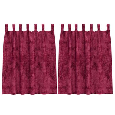 Rideaux En Velours 2 Pièces Bordeaux 140 X 140 Cm Velours