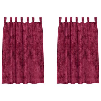 Rideaux En Velours 2 Pièces Rouge Bordeaux 175 X 140 Cm Velours