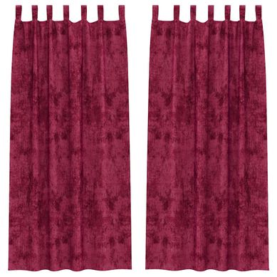 Rideaux En Velours 2 Pièces Rouge Bordeaux 225 X 140 Cm Velours