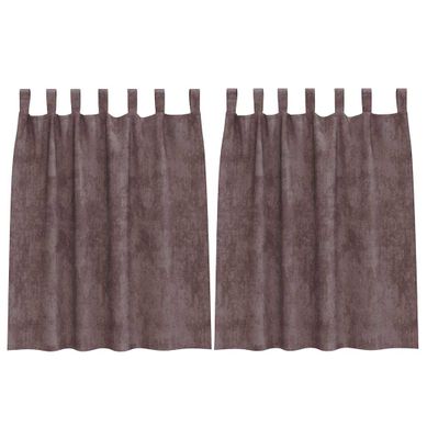 Rideaux En Velours 2 Pièces Marron 140 X 140 Cm Velours