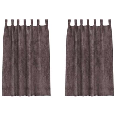 Rideaux En Velours 2 Pièces Marron 175 X 140 Cm Velours