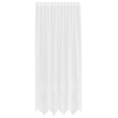 Rideau En Dentelle Avec Des Rideaux Blanc 245x150cm Polyester