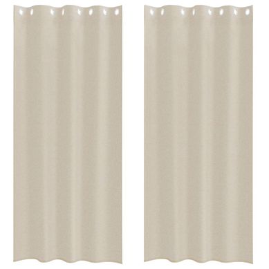Rideau En Voile 2 Pièces Couleur Sable 225 X 140 Cm Polyester