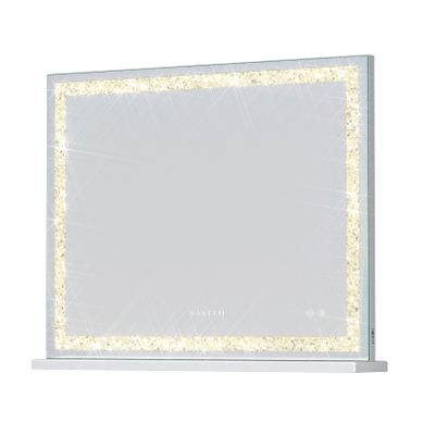 Miroir De Maquillage Hollywood Bluetooth Avec Bande Lumineuse En Cristal 100x80 Cm