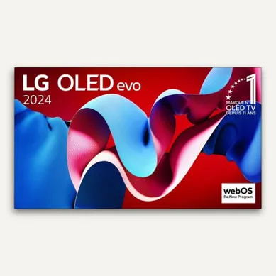 Téléviseur OLED Evo 77" (195 cm) Oled77c4 4k Uhd Smart TV 2024 Noir Et Brun