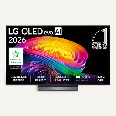 Téléviseur OLED evo AI 55'' 4K LG 139 cm OLED55C6ELB.AEU vue de face
