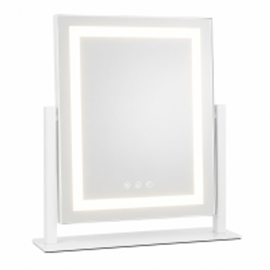 Miroir De Maquillage LED 25x30cm Miroir Cosmétique De Table, Tactile Et Dimmable, 3 Modes De Lumière Miroir De Maquillage LED 25x30cm Miroir Cosmétique De Table, Tactile Et Dimmable, 3 Modes De Lumière