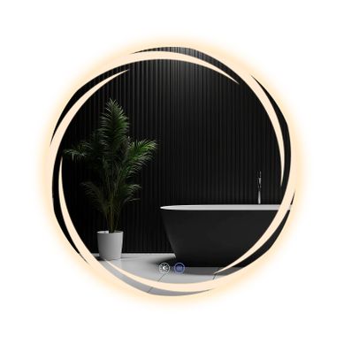 Miroir De Salle De Bain 70CM Avec Éclairage Rond Moderne Ip44