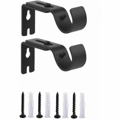 Lot De 2 Noir Supports Muraux Réglables Pour Tringle à Rideaux En Métal Robuste Lot De 2 Noir Supports Muraux Réglables Pour Tringle à Rideaux En Métal Robuste