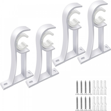 Blanc Paquet De 4 Supports De Tringle à Rideau En Alliage D'aluminium Support De Tringle à Rideau