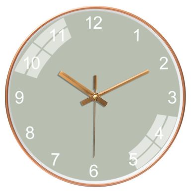 Vert Clair Silencieuse Horloge Murale 12 Pouces Chambre Salon Sans Échelle Horloge Ronde Horloge
