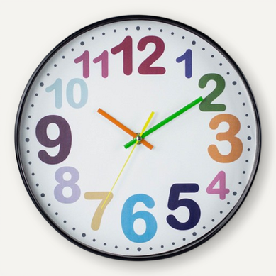 30cm-horloge Murale Numérique Colorée Horloge De Salon Cartoon