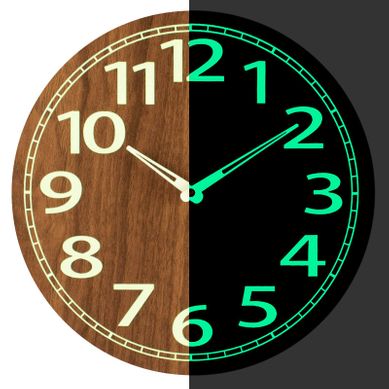 Horloge Murale Lumineuse Simple En Bois 30cm Horloge Silencieuse Panneau De Fibres De Bois Moyen
