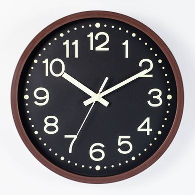 Horloge Murale 30cm Phosphorescente Horloge Silencieuse Faux Grain De Bois Horloge Murale Personn