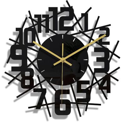 Horloge Murale à Cadre Rond Noir Diy Silencieuse Design Moderne Pendules Murales Convient