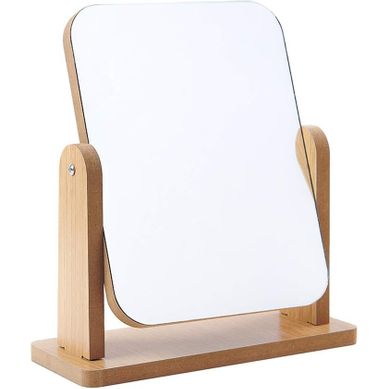 Miroir De Maquillage De Table Rotatif à 360 Degrés Avec Support Miroir De Bureau En Bois Transpa
