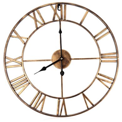 Rétro Doré Horloge Murale Silencieuse En Fer De 50 Cm, Horloge Murale Décorative Créative