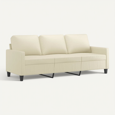 Canapé En Cuir Beige 2-3 Places – Bon état – Dimensions L200 X H70 X P54 Cm