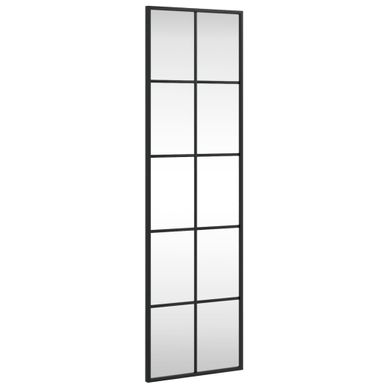 Miroir Mural - Miroir Suspendu - Miroir Décoratif Noir 30x100 Cm Rectangulaire Fer