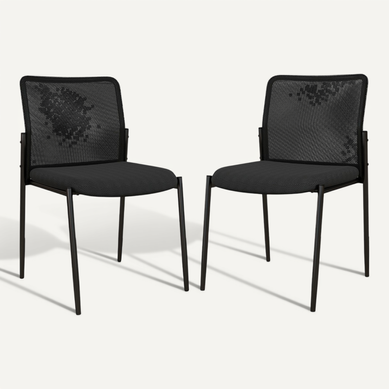 Lot De 2 Fauteuils De Bureau Chaises Visiteur Avec Accoudoirs En PVC Blanc Et Metal Chrome 85221888