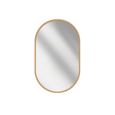 Miroir Mural Ovale Cadre Doré Aluminium Non Lumineux 45 × 60 Cm Salle De Bain