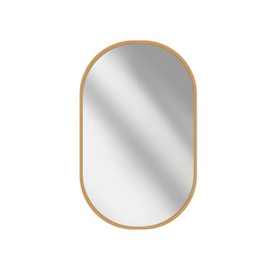 Miroir Mural Ovale Cadre Doré Aluminium Non Lumineux 50 × 70 Cm Salle De Bain
