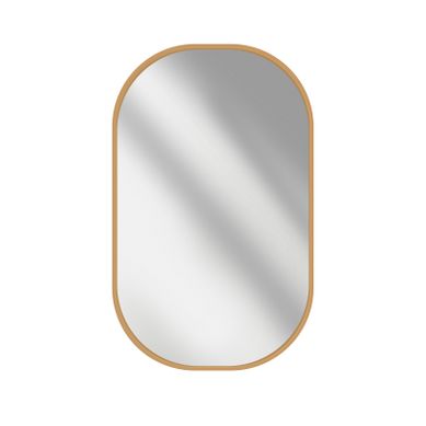 Miroir Mural Ovale Cadre Doré Aluminium Non Lumineux 60 × 100 Cm Salle De Bain
