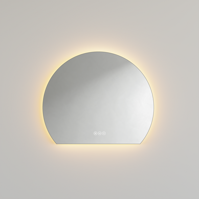 Miroir De Salle De Bain LED Asymétrique 73x90 Cm, Anti-buée, Interrupteur Tactile, 3 Couleurs