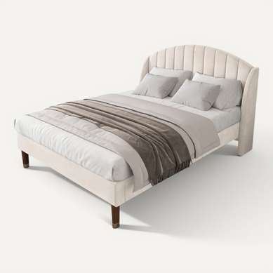 Tête De Lit Double 160 Cm Beige Rembourrée Capitonné Boutons - Élégante Et Confortable En Tissu Polyester, Montage Mural Facile