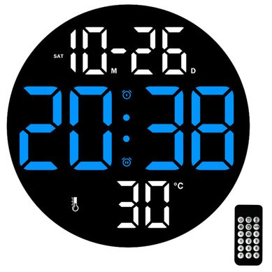 Horloge Murale Multifonctionnelle Simple, Horloge électronique LED Pour Salon, Bleu, Sans Pile