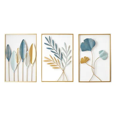 Décoration Murale En Métal Doré 3 Pièces