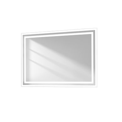 Miroir Pour Salle De Bain 50x70cm Anti-buée Double Éclairage Froide Chaude Bouton