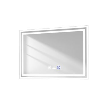 Miroir Pour Salle De Bain 50x70cm Anti-buée Tactile 3 Couleurs De Lumière Capteur De Corps Humain