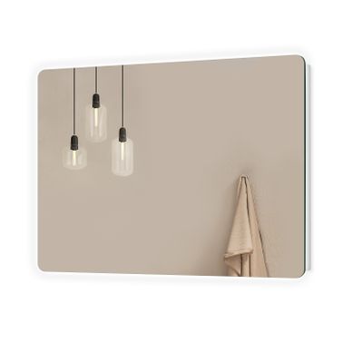 Miroir LED Salle De Bain 50 X 70 Cm, Verre Sans Cuivre, Cadre Aluminium, Blanc Froid 6500k