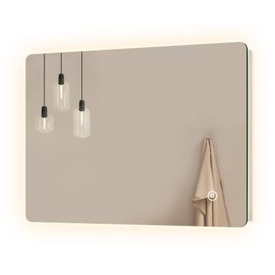 Miroir LED De Salle De Bain 60 X 80 Cm,  Antibuée, Interrupteur Tactile, 3 Couleurs De Lumière